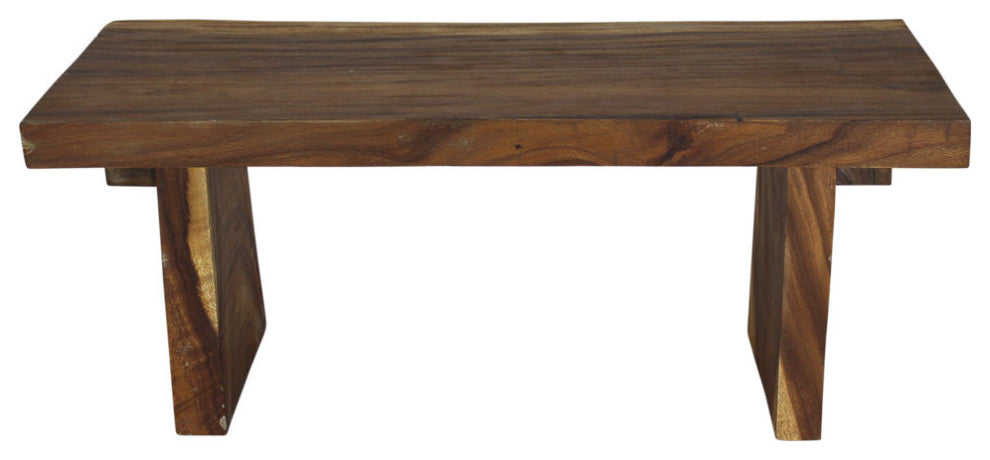 Haussmann Wood Natural Edge Bench 48 in x 18 x 18 in H KD Oak Oil