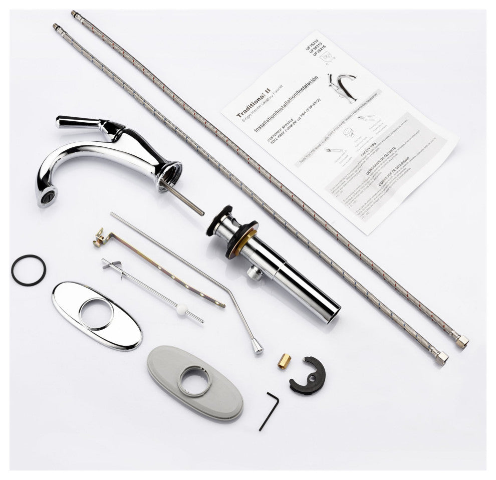 Ultra Faucets UF3521X Single Handle Bathroom Faucet, Polished Chrome