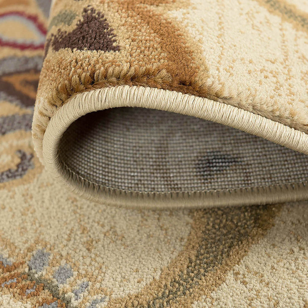 Fairfield Transitional Floral Beige Rectangle Area Rug, 8' x 10'