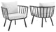 Riverside Outdoor Patio Aluminum Armchair Set of 2 Gray White