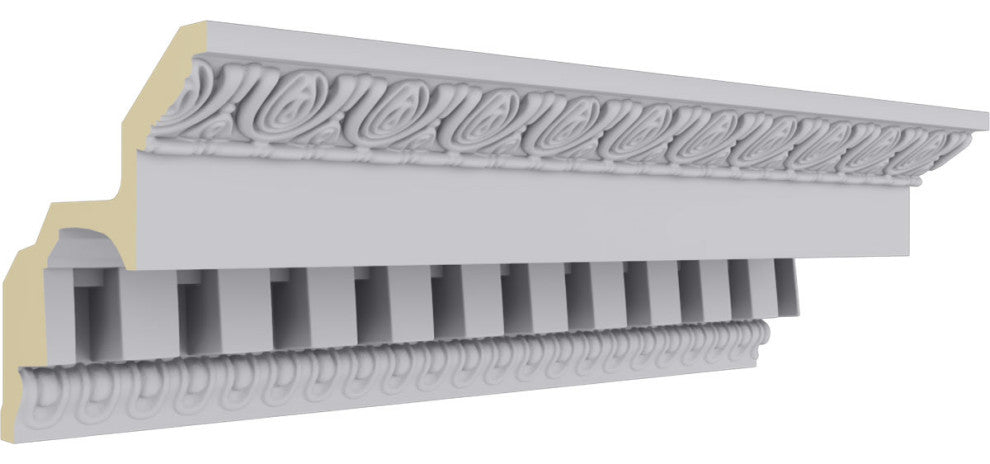 7 3/4"Hx8 3/4"Px11 3/4"Fx95 3/4"L, 5" Repeat, Dentil Crown Moulding