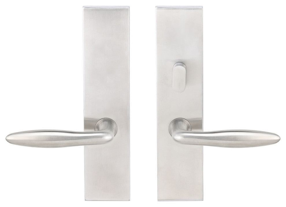 Summer Lever, Tubular Passage With Privacy Bolt, LH, Satin Stainless Steel