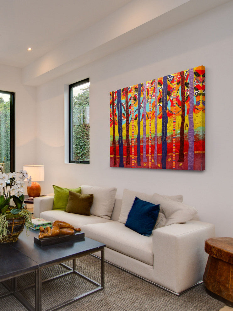 "Birch Tree Grove" Painting Print on Canvas by Lisa Mee