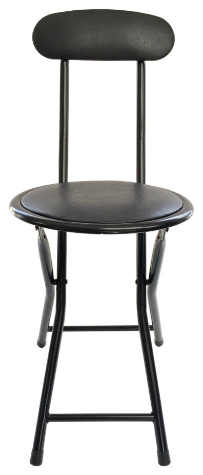 Cushion Top Folding Stool With Back