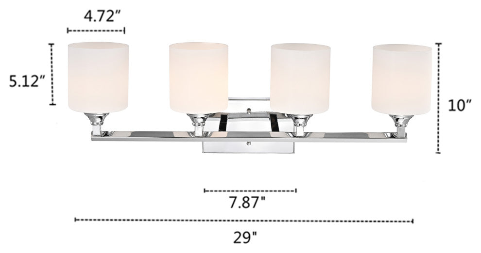 CHLOE Lighting Jane Contemporary 4-Light Chrome Bath Vanity Fixture