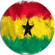 Ghana Flag Illustration, Flag Painting Large Disc Metal Wall Art, 36"