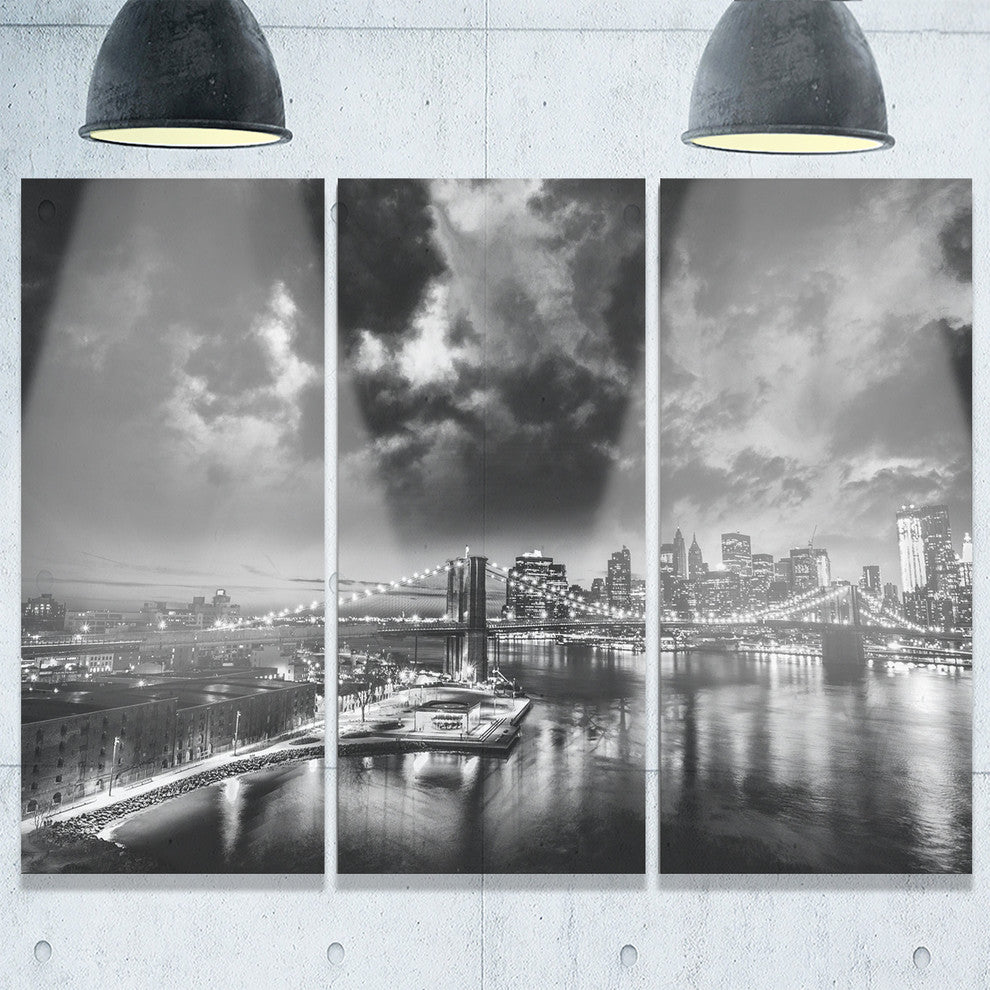 "Amazing Night in New York City" Metal Wall Art, 3 Panels, 36"x28"