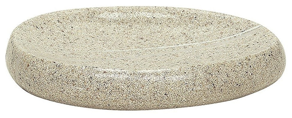 Unique Stone Bath Accessories, Stones, Soap Dish, Sand Beige