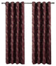 Olivia 2PC Grommet Embroidered Lined Panels, Burgundy, 104"x84"