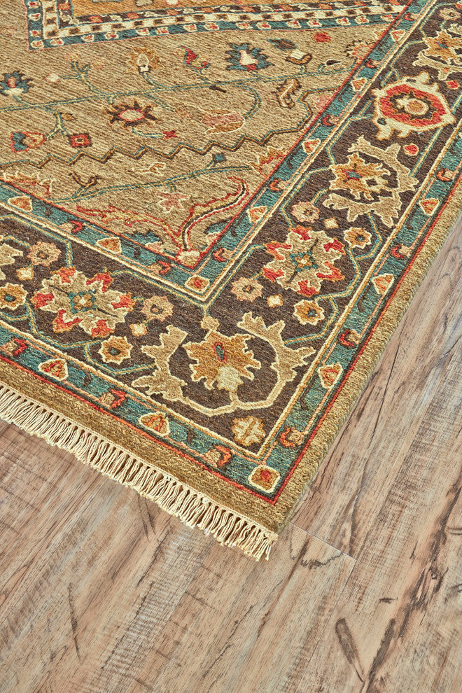 Weave & Wander Albemarle Rug, Gold/Brown, 2'x3'
