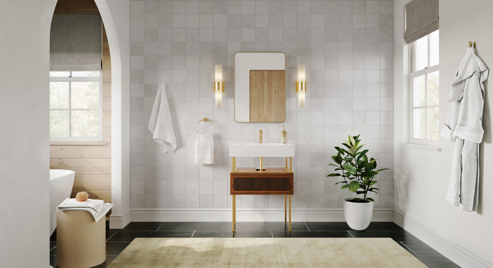 Henley Bathroom Vanity, Brown, 24", Single Sink, Freestanding