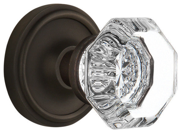 Single Classic Rosette With Waldorf Knob, Antique Pewter, Oil Rubbed Bronze, Sin