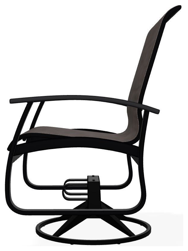 Belle Isle Sling Outdoor Swivel Rocker, Smoke/Black