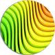 Rainbow Colors Wave, Abstract 3D Digital Art Disc Metal Wall Art, 38"