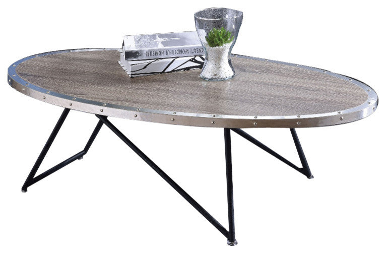 Vintage Coffee Table, Weathered Gray Oak