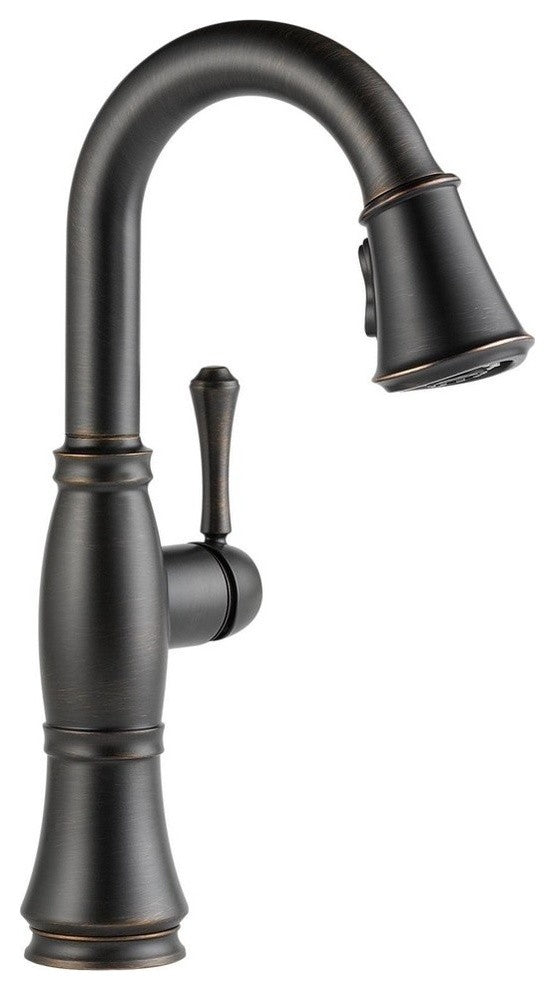 Delta Cassidy Single Handle Pull-Down Bar / Prep Faucet, Venetian Bronze