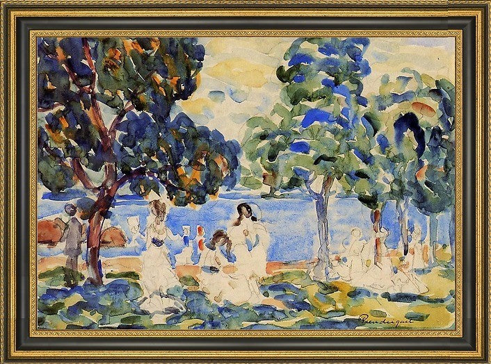 Maurice Prendergast Summer Day - 18" x 27" Framed Premium Canvas Print