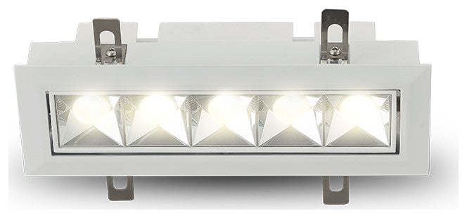 5 Lights Integrated LED Adjustable Recessed Downlight w/ Trim Comm. Grade, White