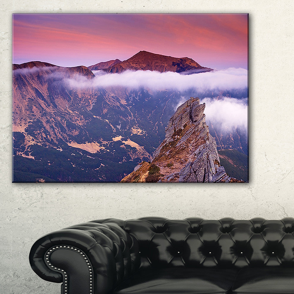 "Ocean Pier On Sunset" Seascape Art Canvas, 40"x20"