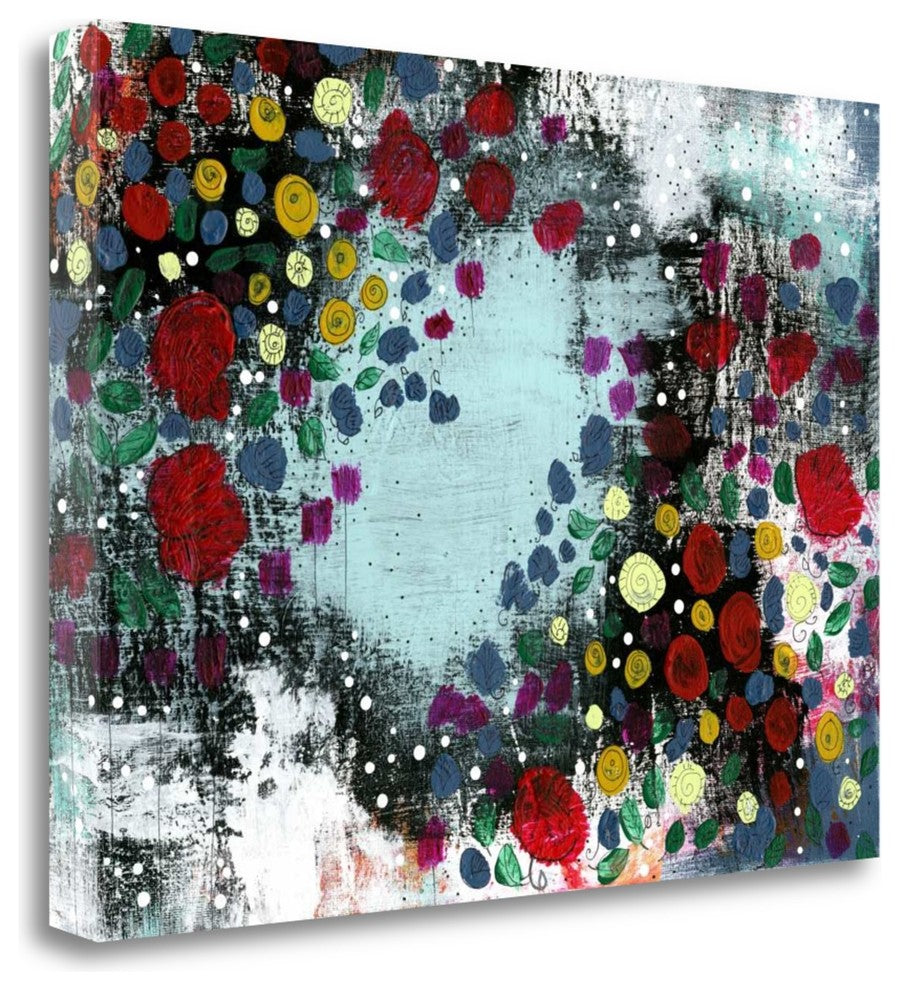 "Flower Garden" By Sarah Ogren,Ready to Hang Giclee Print on Gallery Wrap Canvas