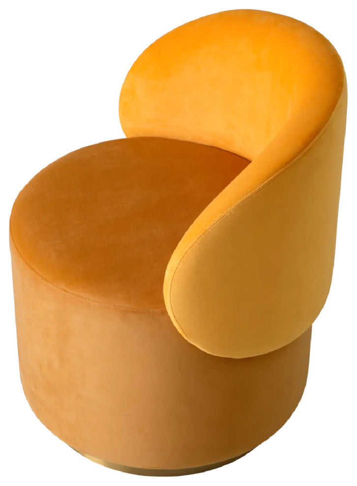 Velvet Low Dining Chair, Eichholtz Greer, Yellow