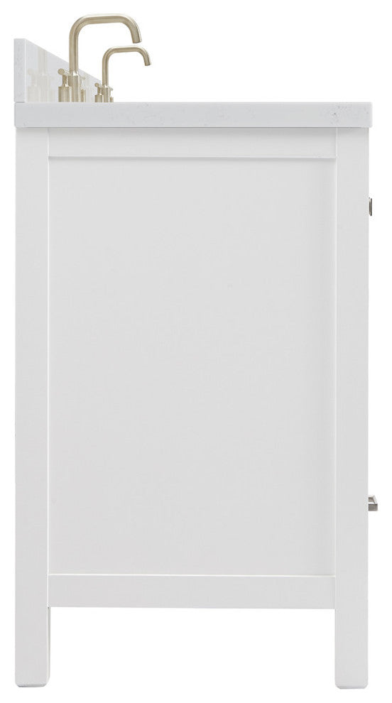 Ariel Cambridge 72" Double Rectangle Sinks Vanity, Carrara Quartz