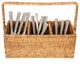 Artifacts Rattan™ 3 Section Caddy/Cutlery Holder with Handle, Honey Brown