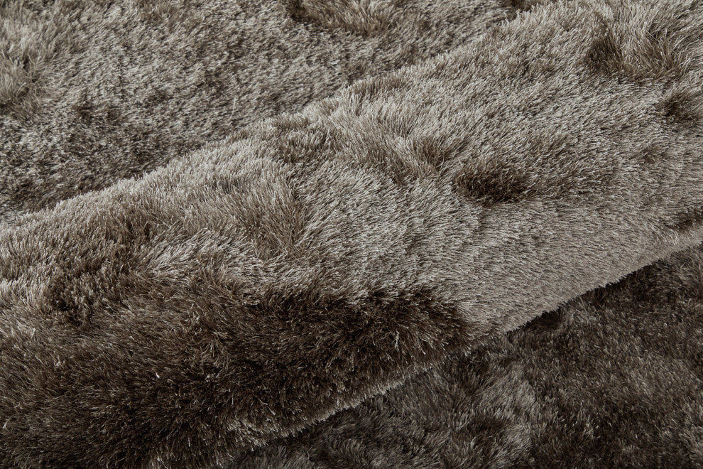 Weave & Wander Armada Plush Shag Rug, Gray, 4'9"x7'6"