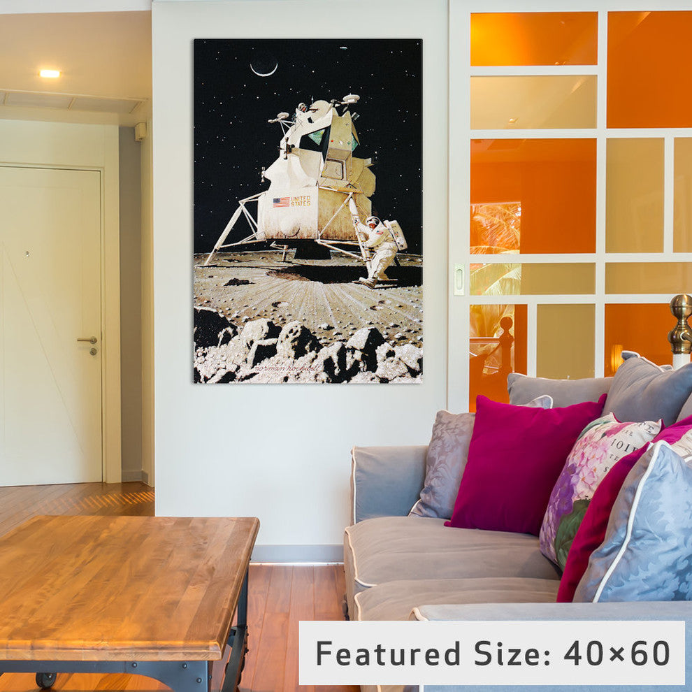 "Man on the Moon" by Norman Rockwell, 40x26x1.5"