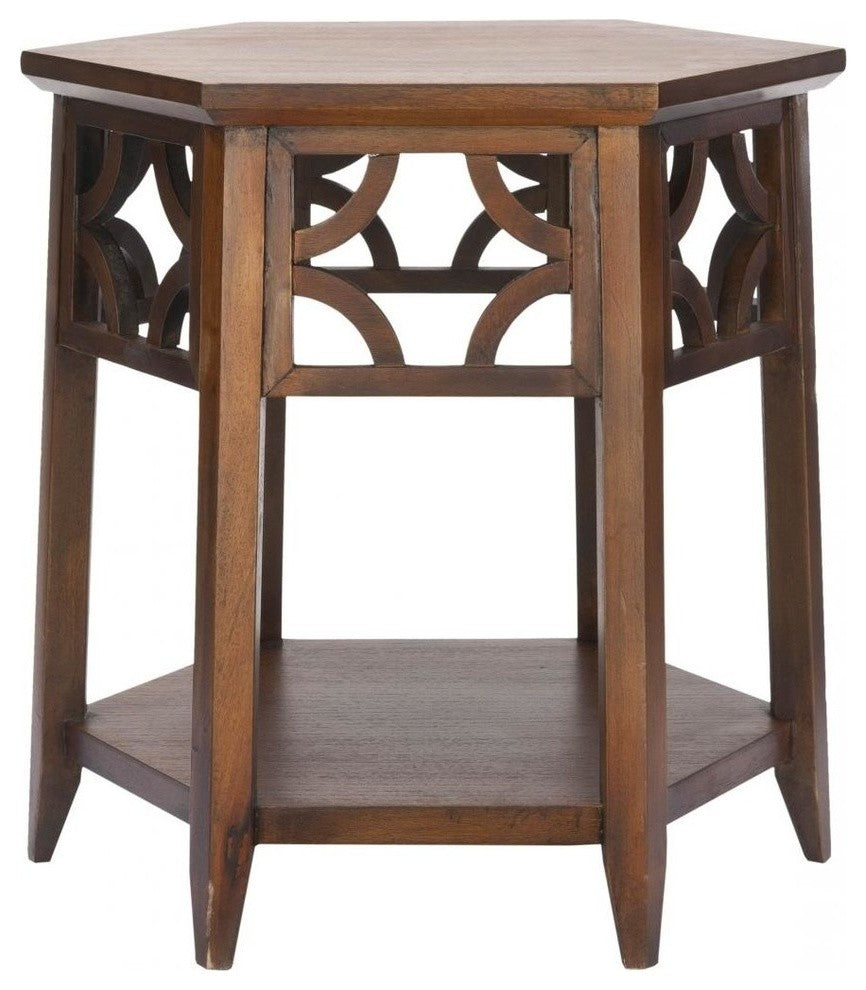 Safavieh Connor Hexagon End Table, Brown