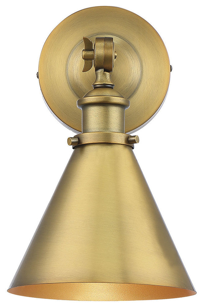 Glenn 1-Light Wall Sconce, Warm Brass, 12"