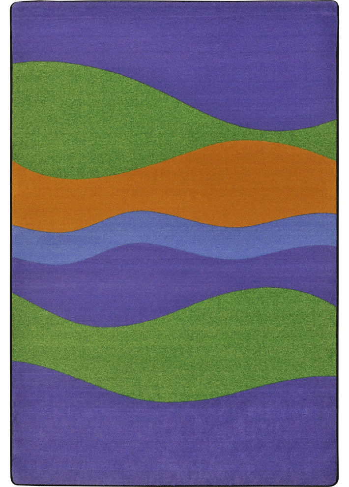 Kid Essentials Rug, Flow, Violet, 5'4"x7'8"