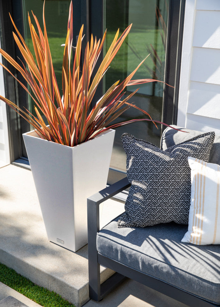 Midland Tall Square Planter, White, 26'', 1 Pack