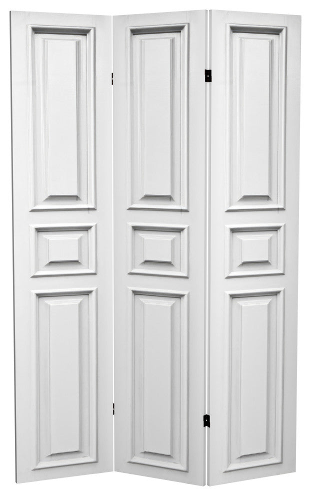 6' Tall Double Sided White Door Panel Canvas Room Divider
