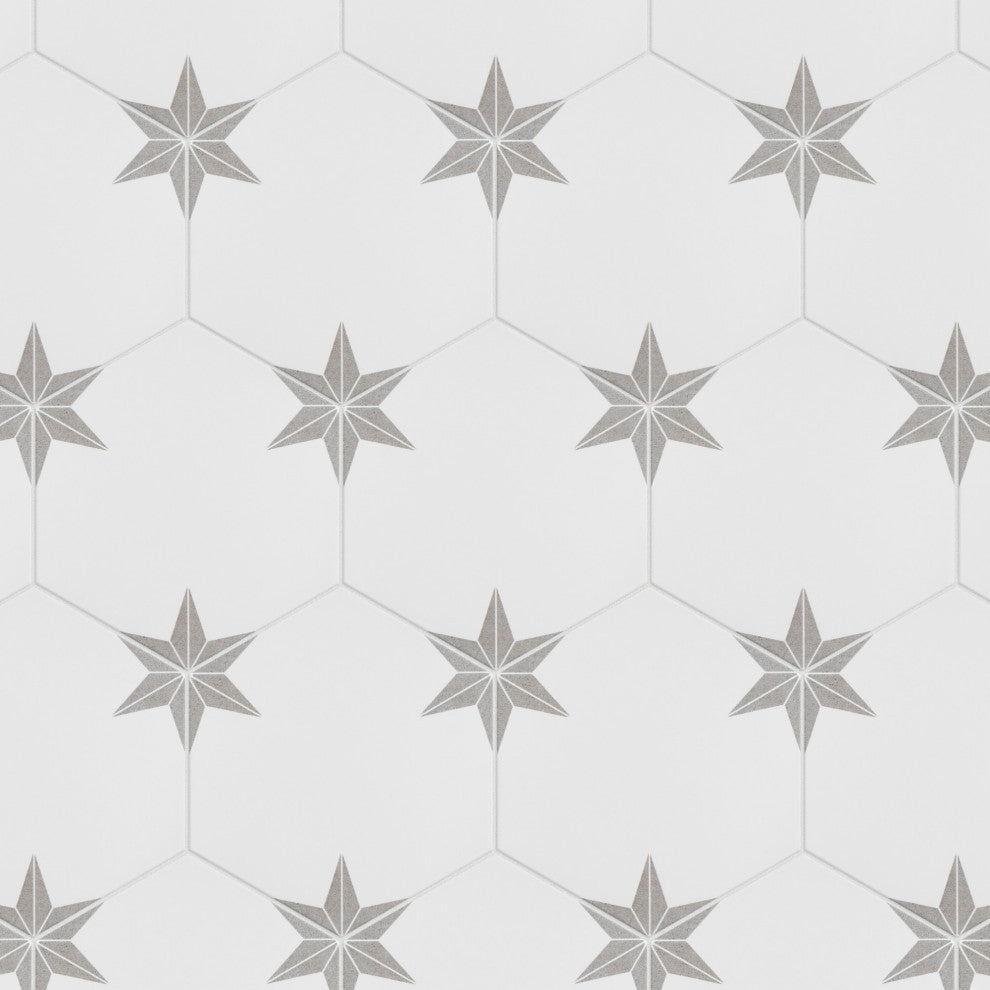 Stella Hex Silver Porcelain Floor and Wall Tile