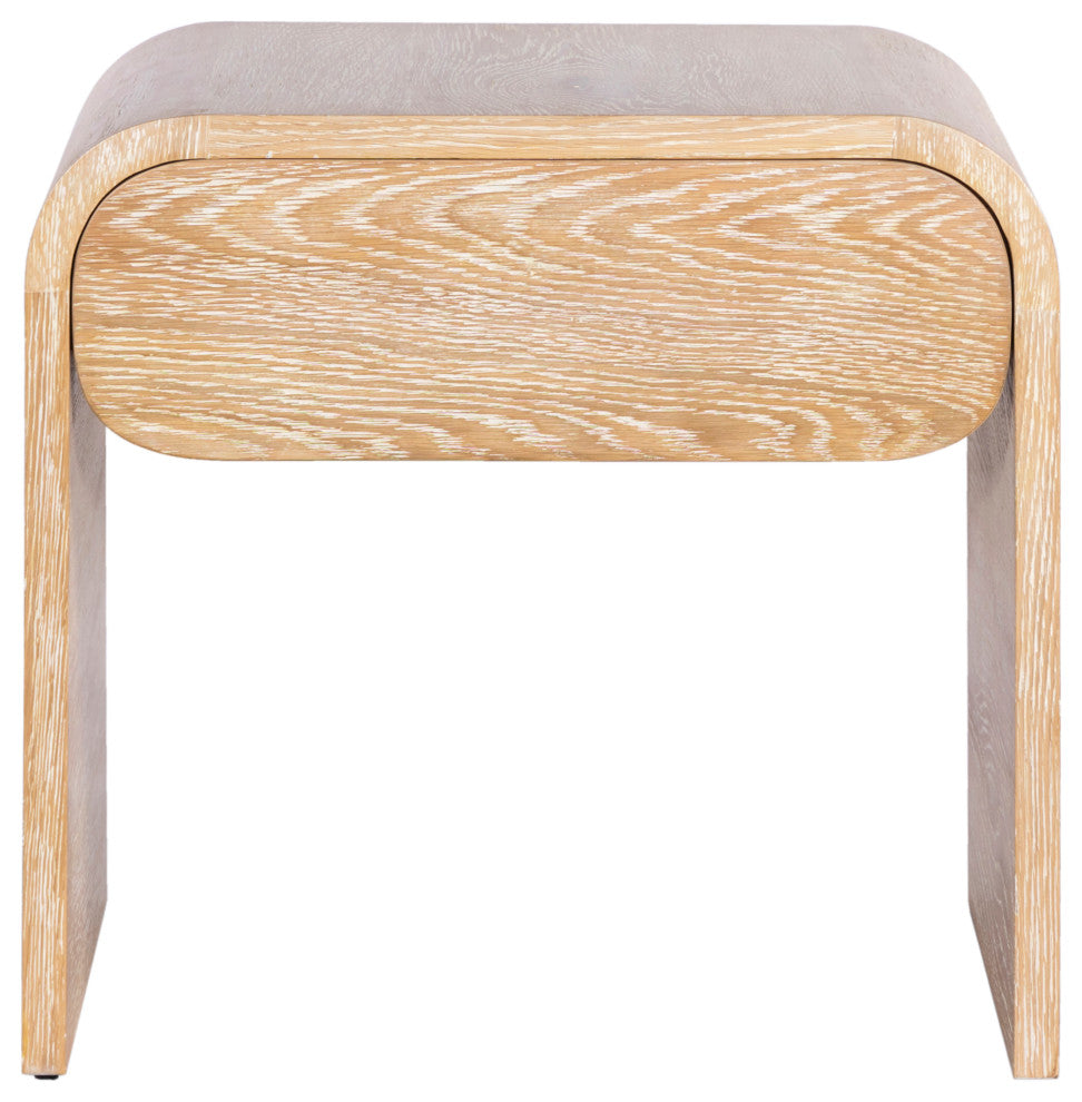 Meridian Furniture Cresthill Nightstand, White Oak Wood