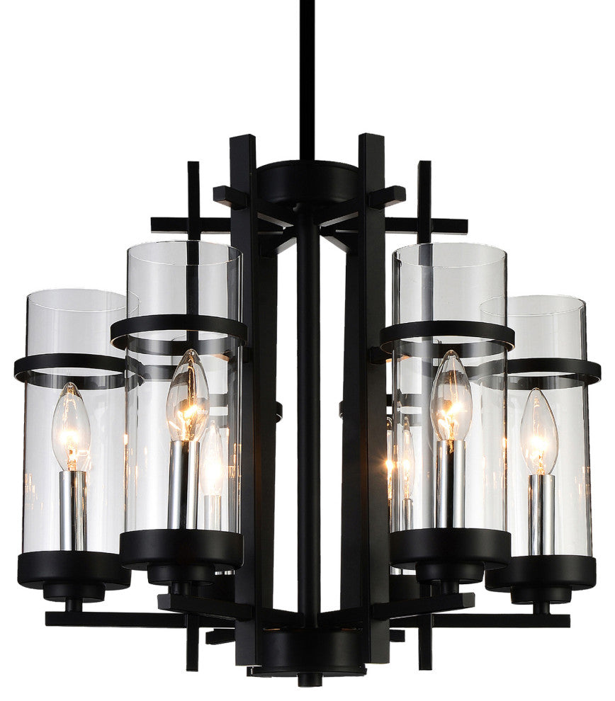 Sierra 6 Light Up Chandelier With Black Finish