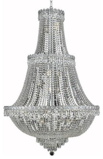 Elegant Century Foyer Hall Light, Chrome Finish With Royal Cut Crystal