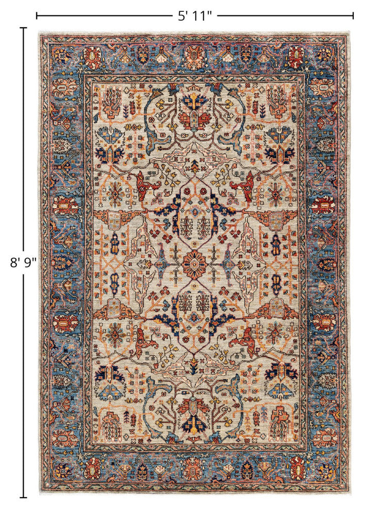 Serapi One-of-a-Kind Hand-Knotted Area Rug Light Gray, 5'11" x 8'9"