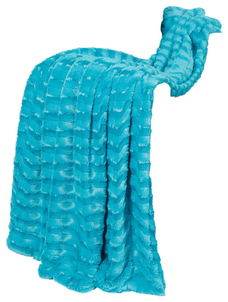 Saga Double Sided Faux Fur Throw, Baltic