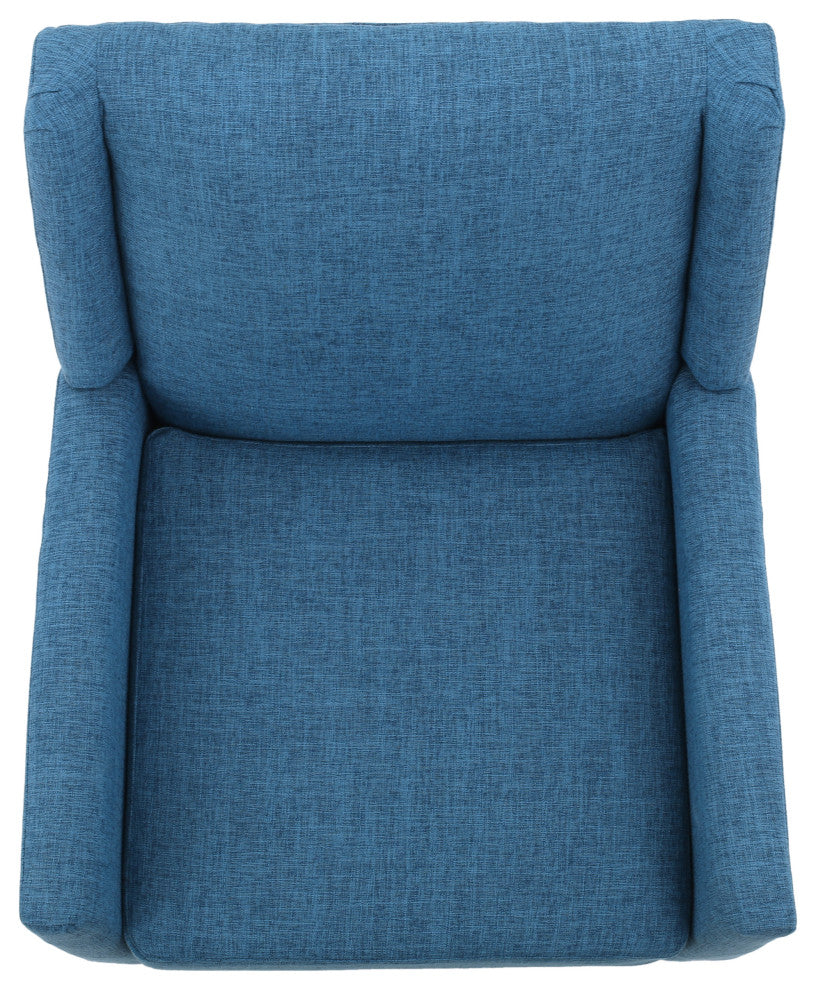 GDF Studio Kronen Mid Century Design Fabric Accent Chair, Muted Blue