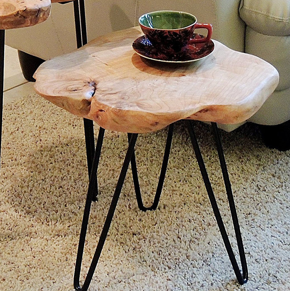 Cedar Wood Stump Small End Table