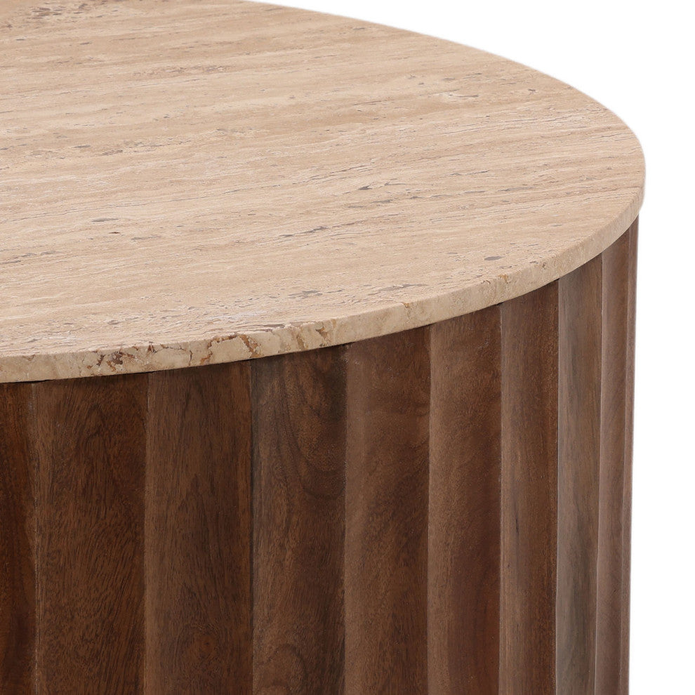 Stone Top Scallop Coffee Table