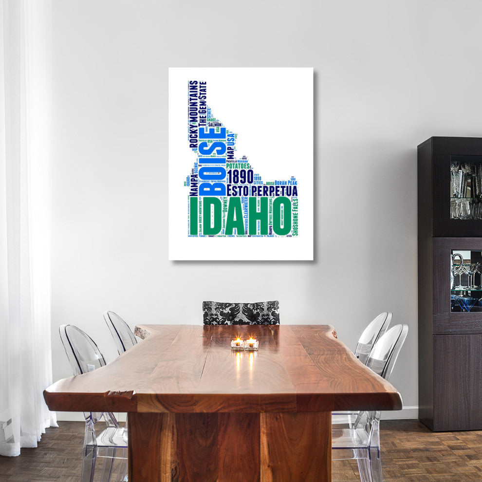 "Idaho Word Cloud Map" Fine Art Print