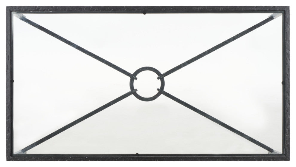 Safavieh Couture Tauri Metal Coffee Table, Black/Clear