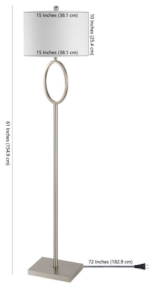 April Metal Modern Contemporary LED Floor Lamp, Nickel