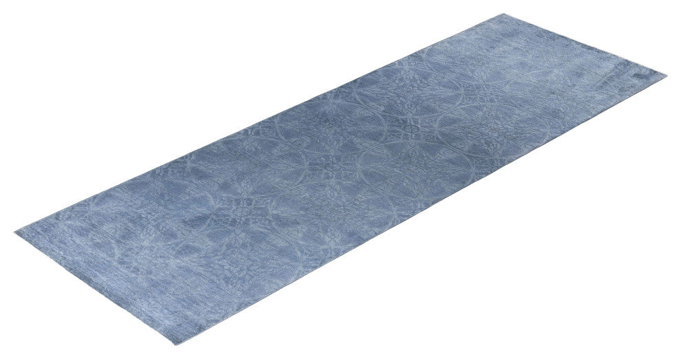 Overdyed One-of-a-Kind Hand-Knotted Area Rug Gray, 4' 3" x 12' 0"