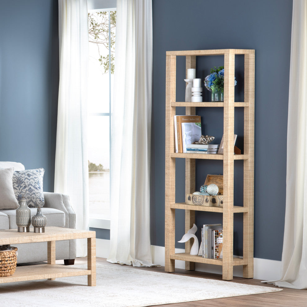 Providence Four Shelf Rafia Etagere