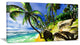 "Palms in Hawaii Island Beach" Modern Seascape Canvas Artwork, 32"x16"