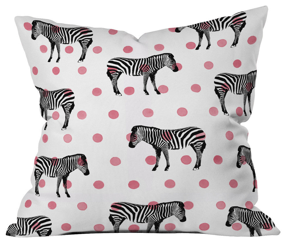 Natalie Baca Polka Dots And Stripes Outdoor Throw Pillow